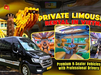 Private 9-Seater Limousine Rental in Vietnam with Driver